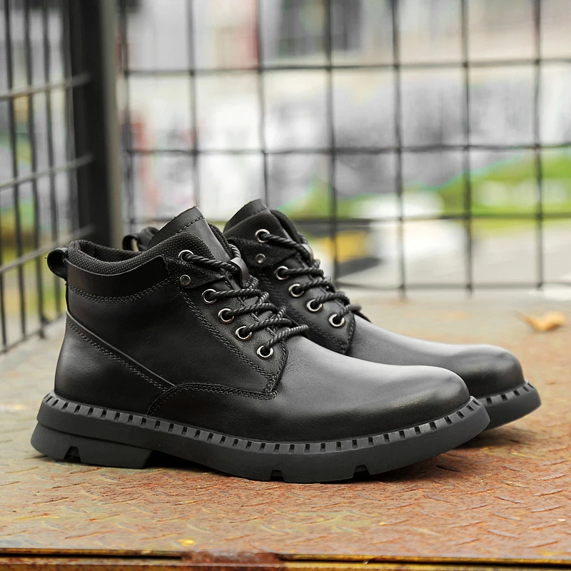 Мужские ковбойские ботинки высокого качества повседневная обувь мужские зимние