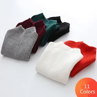 2021 autumn winter warm 2 3 4 6 8 9 10 12 years 90 150cm o neck knitted solid color slim all match sweaters for baby kids girls