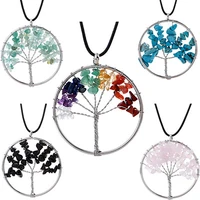 handmake multi color natural stones and minerals life tree womens fashion wedding jewelry necklace accessories dreamcatcher