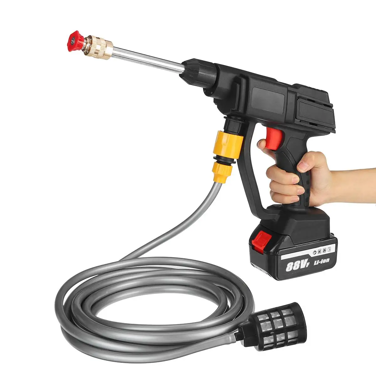 Цена 3000W 88V аккумуляторная автомобильная мойка высокого Давление очиститель автомойка водяной пистолет Портативный высокое Давление шайба пены...