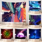 Декоративный гобелен в стиле Луны и Авроры, милый комнатный декор, настенный пляжный коврик в богемном стиле, ковер для спальни