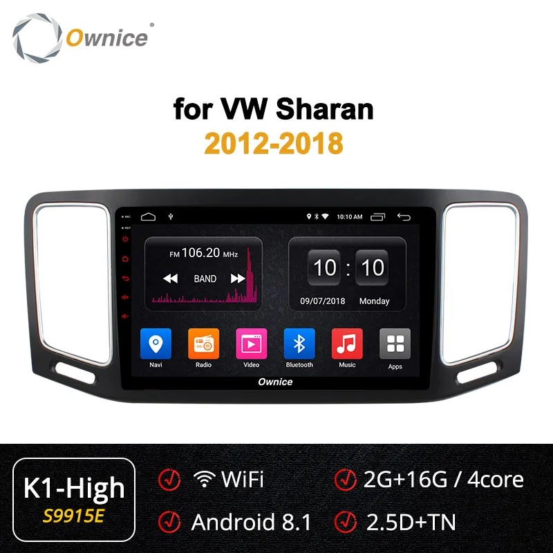 S9915 K1-High Ownice K3 K5 K6 Android 8,1 Восьмиядерный для VW Volkswagen Sharan 2012- автомобильный Радио DVD 4G/64G Suppport 4G sim-карта DAB - Цвет: S9915 K1-High