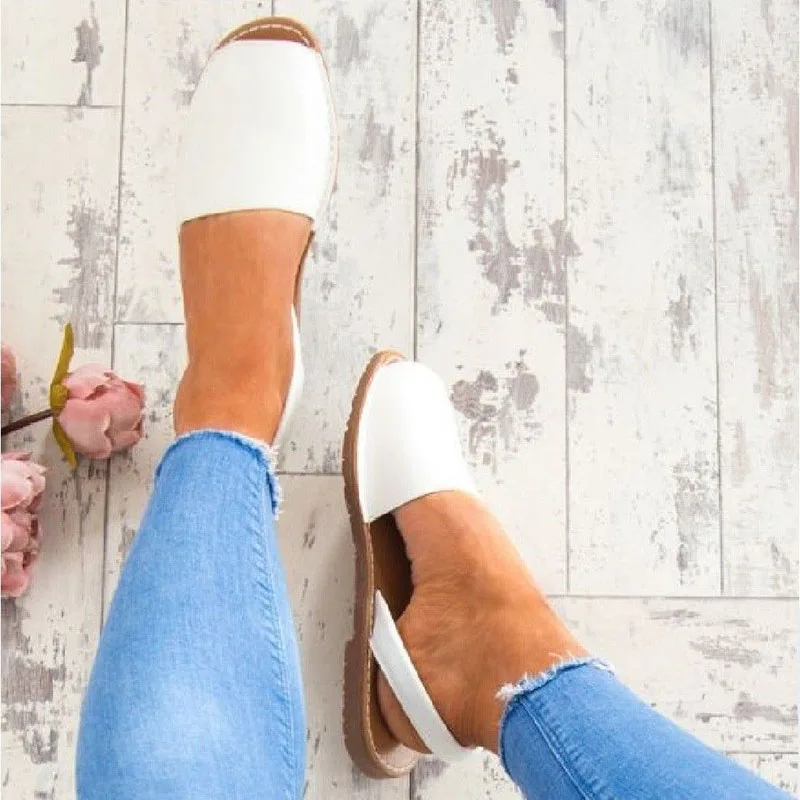 

Women Sandals Peep-Toe Women Summer Shoes Casual Flats Sandals Plus Size 34-44 Shoes Woman Sandals For Beach Zapatos Mujer 883