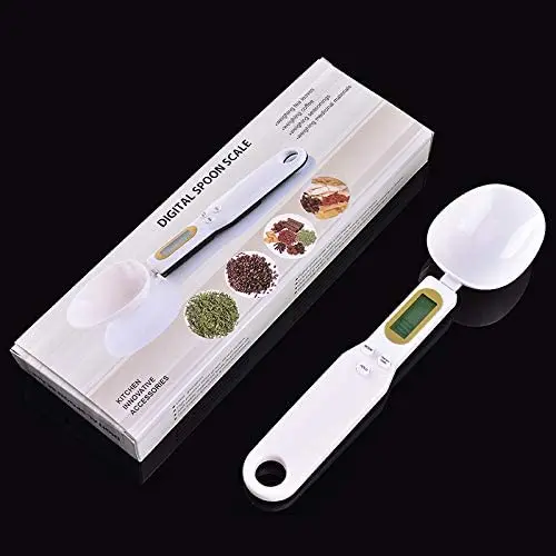 

Digital Spoon Scale High Precison 500G/0.01G Measuring Spoon for Formula Coffee Tea Flour Spices Liquid Ingredient (White)