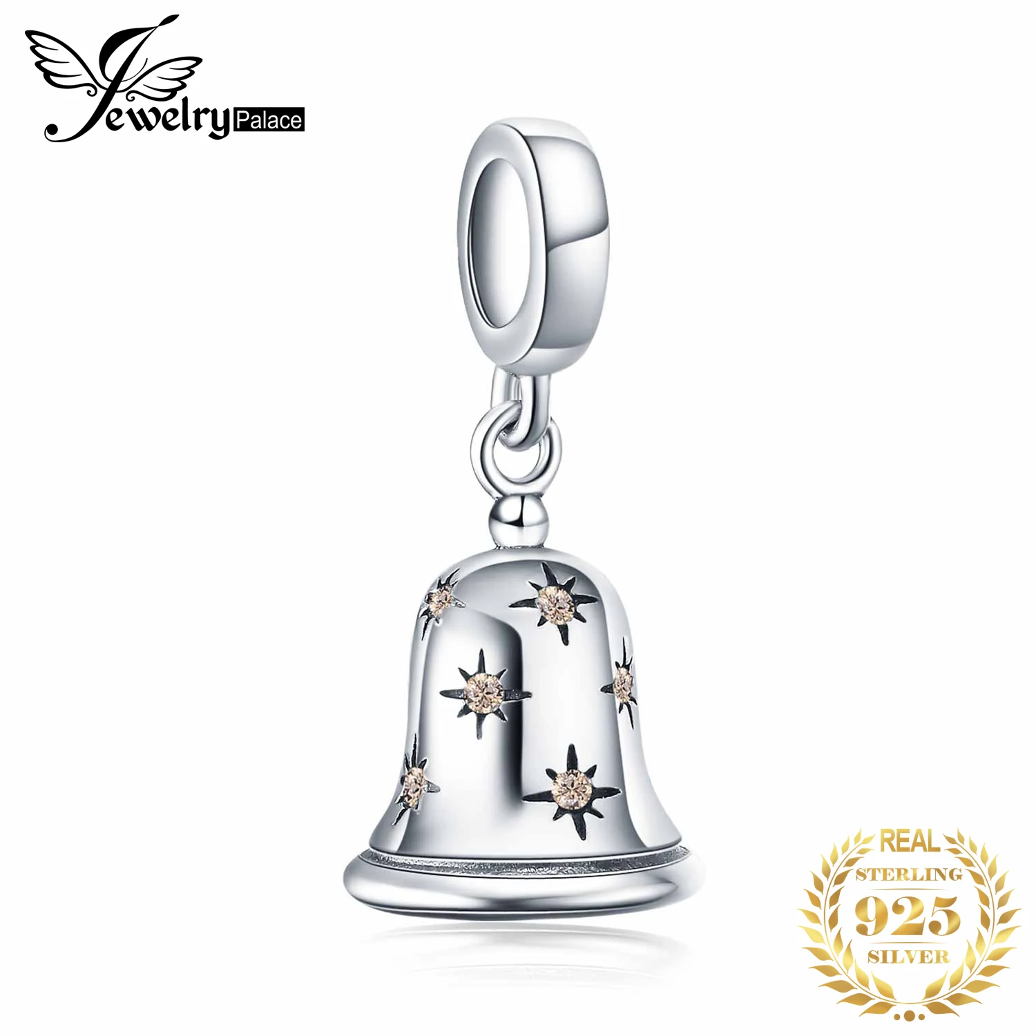 JewelryPalace рождественские звенящие колокольчики кубического циркония 925 пробы Серебряная очарование бусы для Для женщин Новая горячая Распродажа красивые подарки