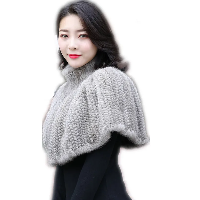 

Роскошный Палантин из натурального меха норки, зимний женский шарф-пончо, вязаный зимний теплый женский шарф S77