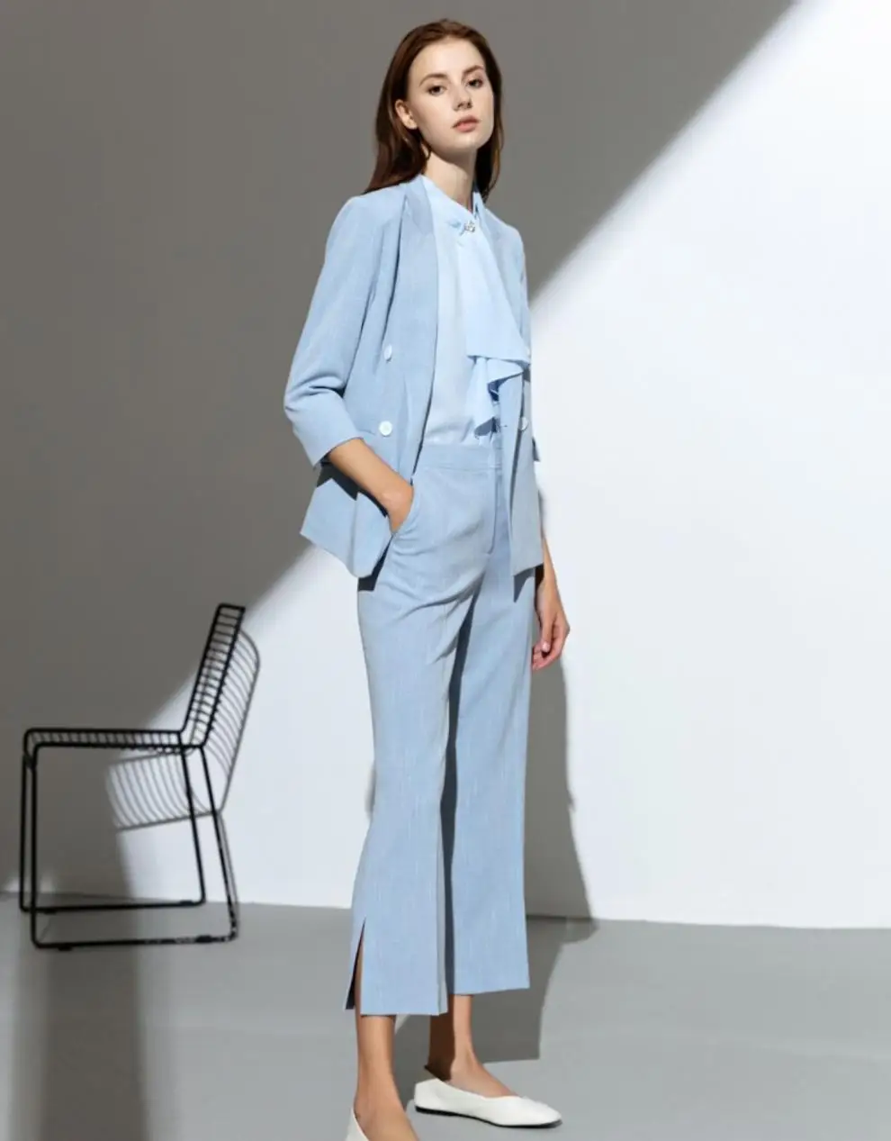 

Blue Ladies Suit Blazer Office Wear костюм женский Female Work Wear Office Suit Blazer Women Suits костюм женский Two Piece Set