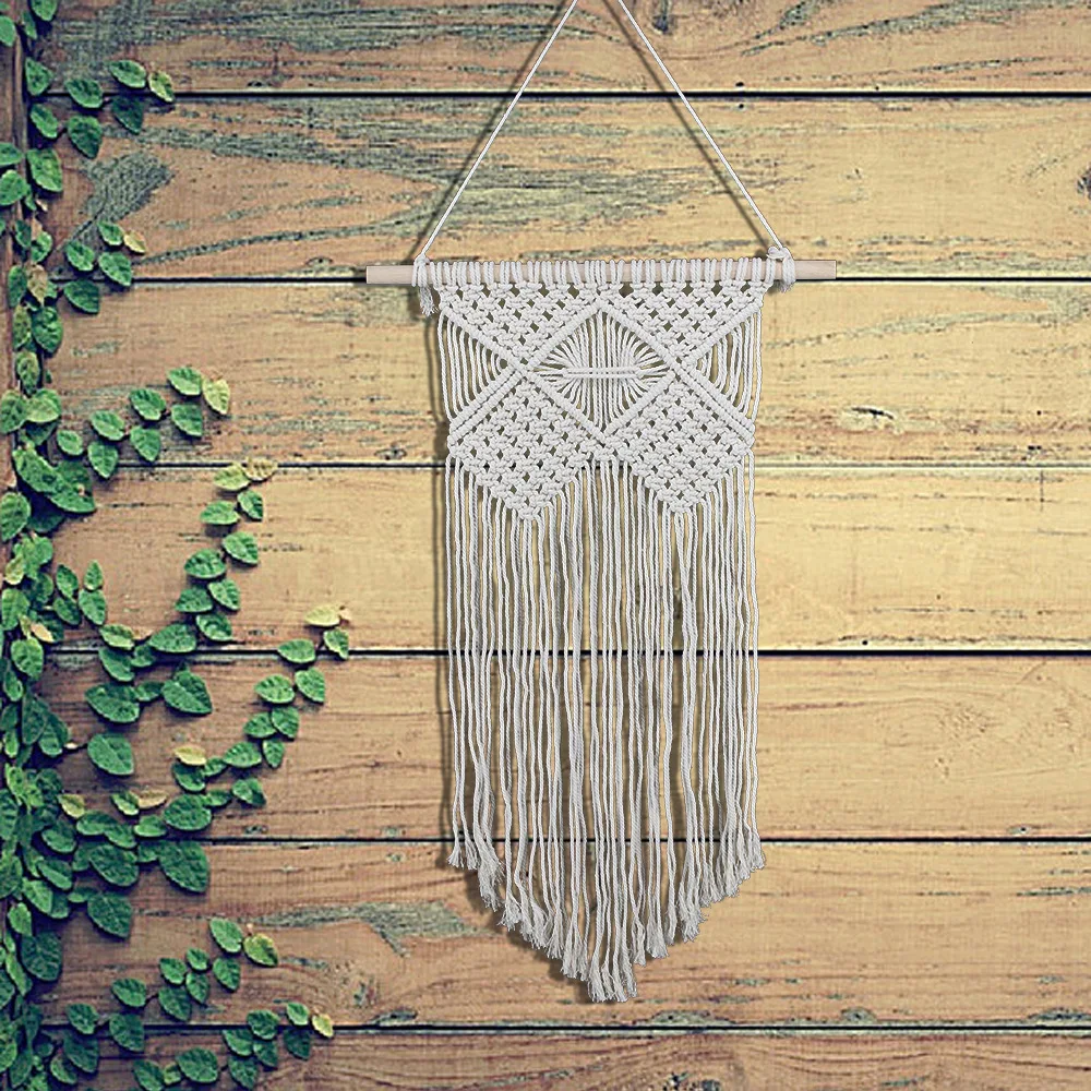 

Hot Sale Tapestry Macrame Hand-woven Cotton And Linen Nordic Simple Style Wall Hanging Living Room Background Home Decor Pendant