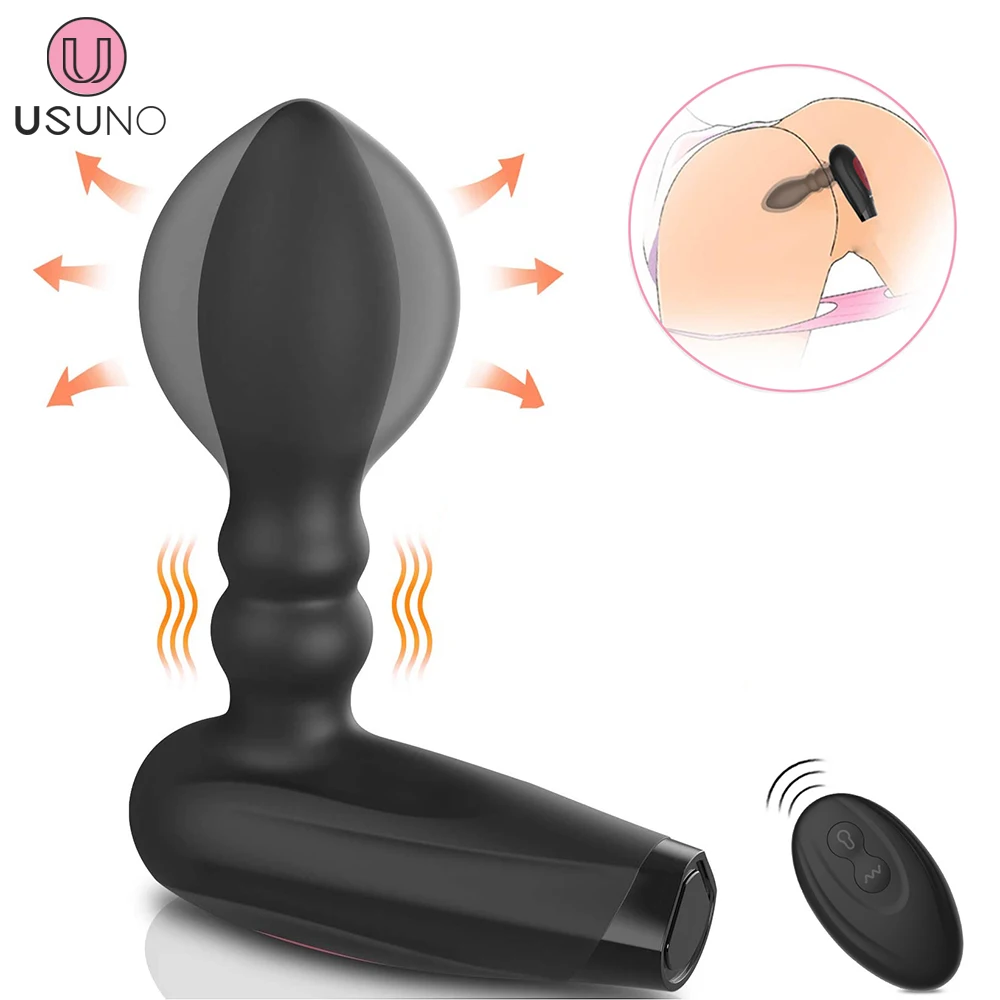 

Automatic Inflatable Butt Massage Plug 10 Vibrating & Expand Modes Massager Remote Control Adult Game Intimate Toy for Men Women