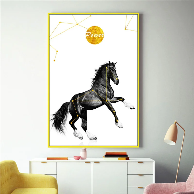 Лошадь животное картина домашний Настенный декор скандинавские стены Искусство