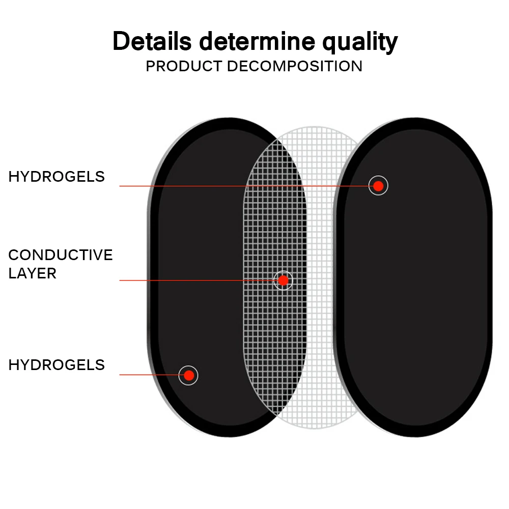 3 шт. силиконовая самоклеющаяся органических полимеров электродный башмак