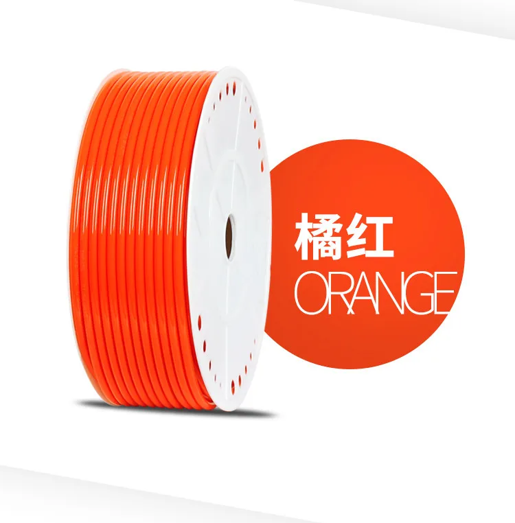 Orange red Детали пневматических труб, ПУ трубка, шланг сжатого воздуха к компрессорной линии, полиуретановые фитинги, газ 8 мм x 5 мм 6 мм x 4 мм* 2,5 мм 12x8 - Цвет: Orange red