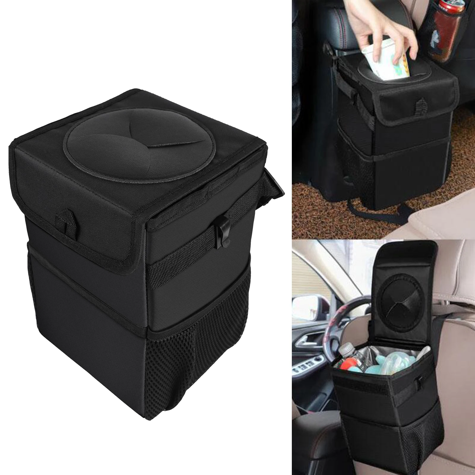

Collapsible ing Car Trash Garbage Can Litter Bin Bag Waterproof Black