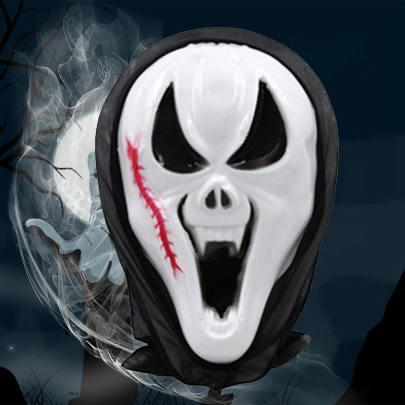 Маска призрак смерти с криком черепом многослойным лицом страшный Хэллоуин