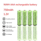 Оптовая продажа, батарейки большой емкости NIMH AAA, 750 мАч, 1,2 в, перезаряжаемые батарейки 3A для часов, часов, игрушек