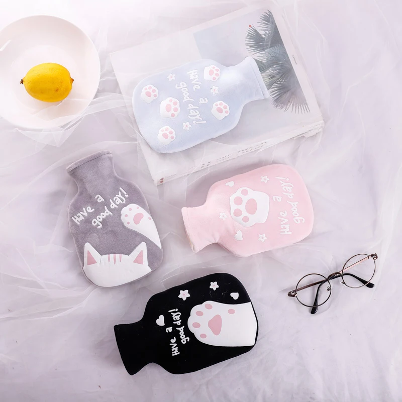 350 мл бутылка для горячей воды с принтом милого кота обогреватель рук снятие