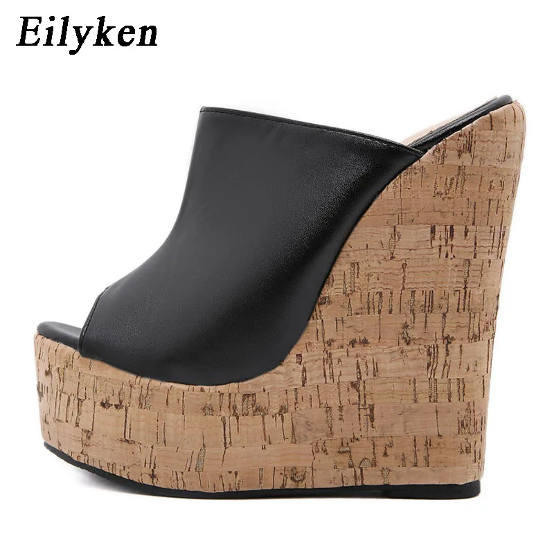 Летние модные уличные тапочки Eilyken на платформе с открытым носком