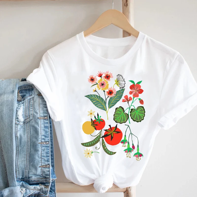 

Women Printing Cactus Plant Flower 90s Mujer Camisetas Girl Fashion Clothes Print Tee Top Tshirt Female Graphic T-shirt