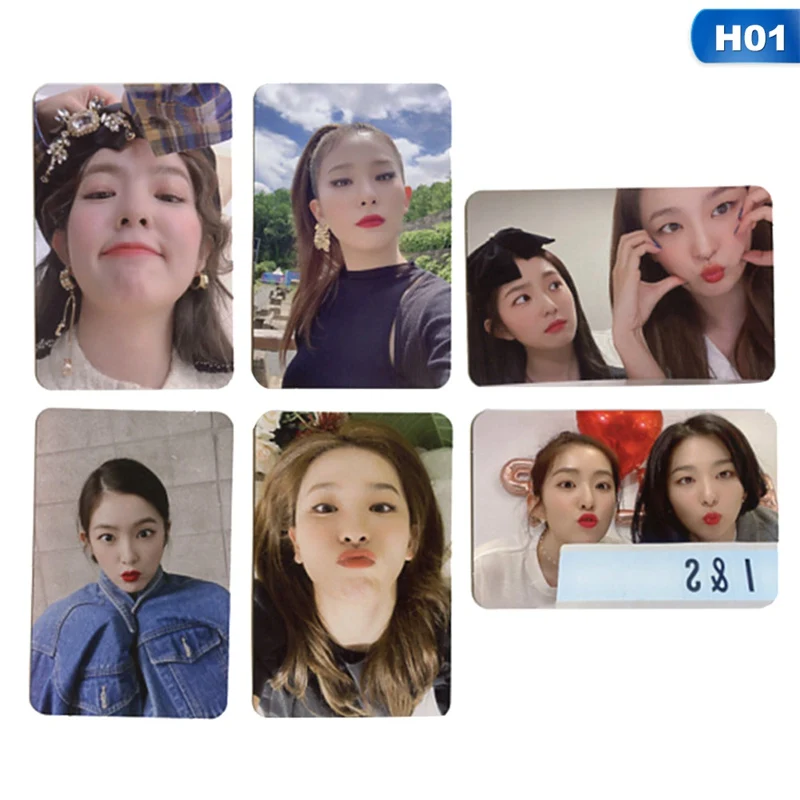 

6Pcs/Set Kpop Red Velvet Self Made Card Photocard Round Corner Photo Cards Photograph
