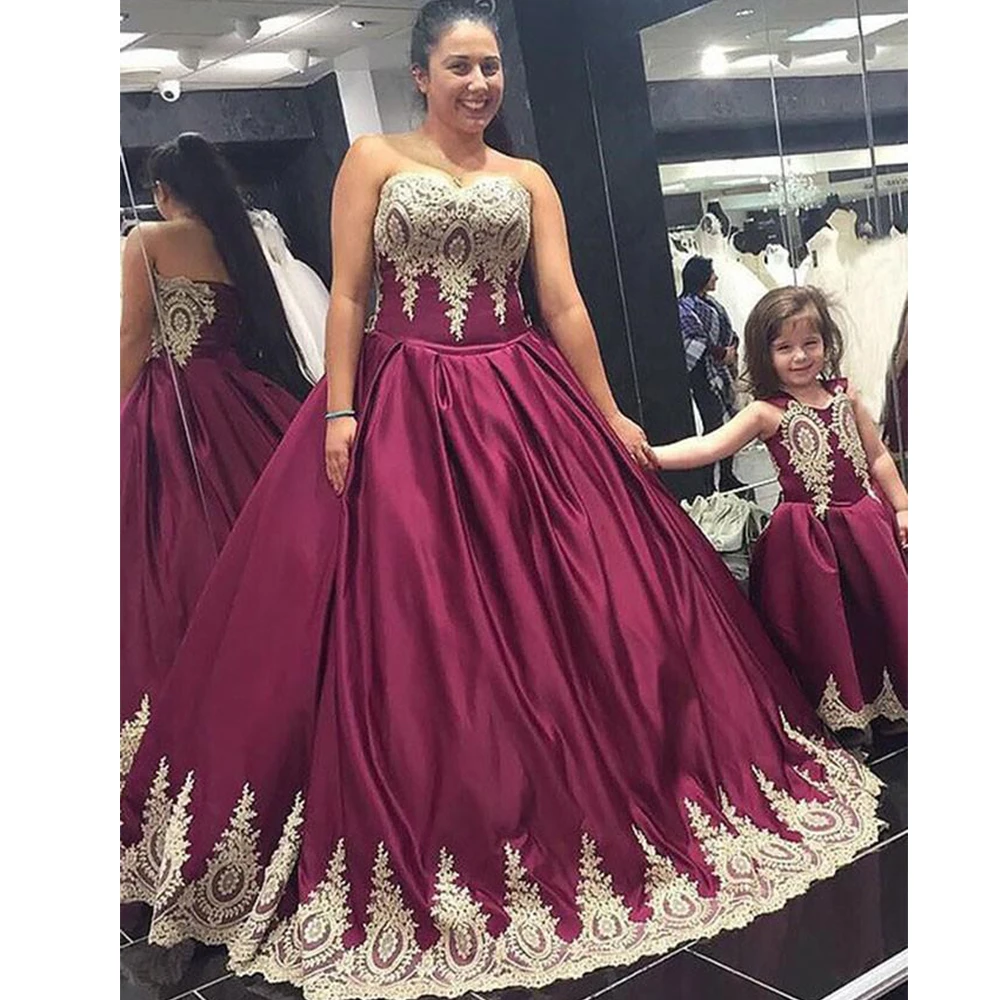 

Sweetheart Strapless Evening Dresses Long Luxury 2021 Appliques Plus Size Gorgeous Ball Gown Elegant Prom Dress robes de soirée