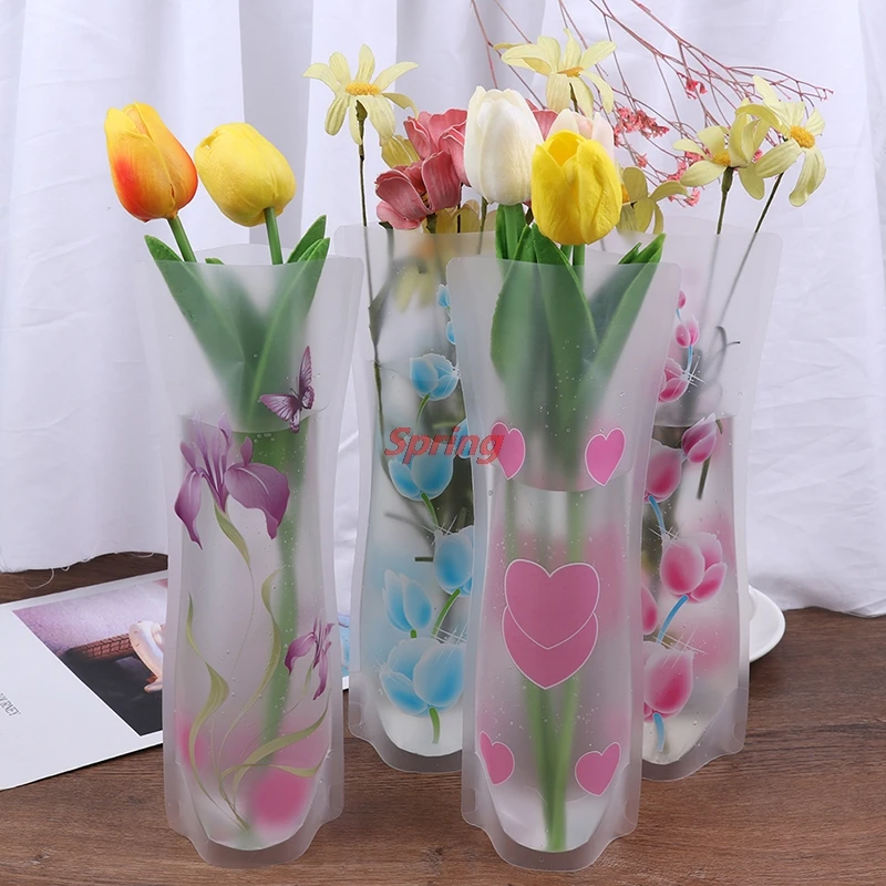 

New 27 X 12cm PVC Plastic Foldable Vase Flowers Jardiniere