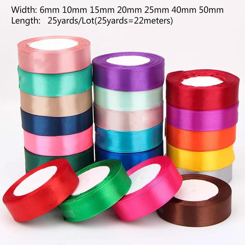 

(25 Yards/roll) Silk Satin Ribbons Gift Wrapping Decoration Christmas Ribbons DIY Handmade Supplies Ribbon 6/10/15/20/25/40/50mm