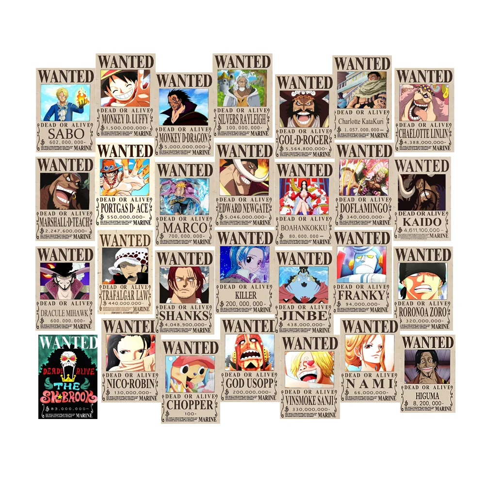 

One Piece Anime Self-adhesive PVC Posters Kids Room Art Wall Canvas Painting Home Manga Decoration Cuadros