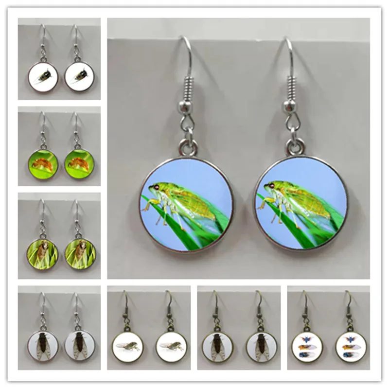 Модные психоделические серьги цикады с насекомыми на удачу уникальные супер