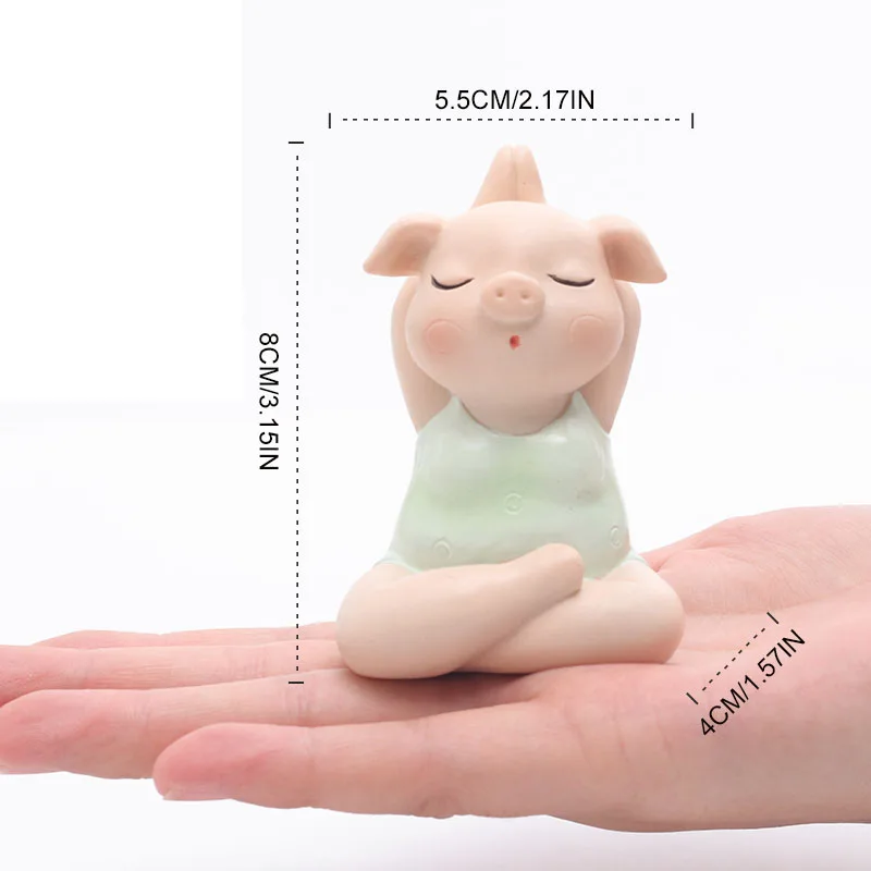 Nordic Ins Cartoon Resin Yoga Pig Sculpture Ornaments Home Living Room Desktop Bedroom Furnishings Crafts Children Birthday Gift | Дом и сад