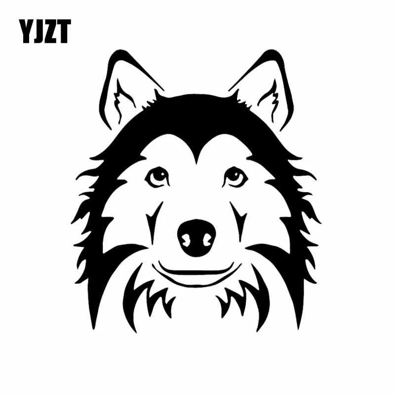 YJZT x см фотография Виниловая наклейка голова Хаски собаки мультяшное животное