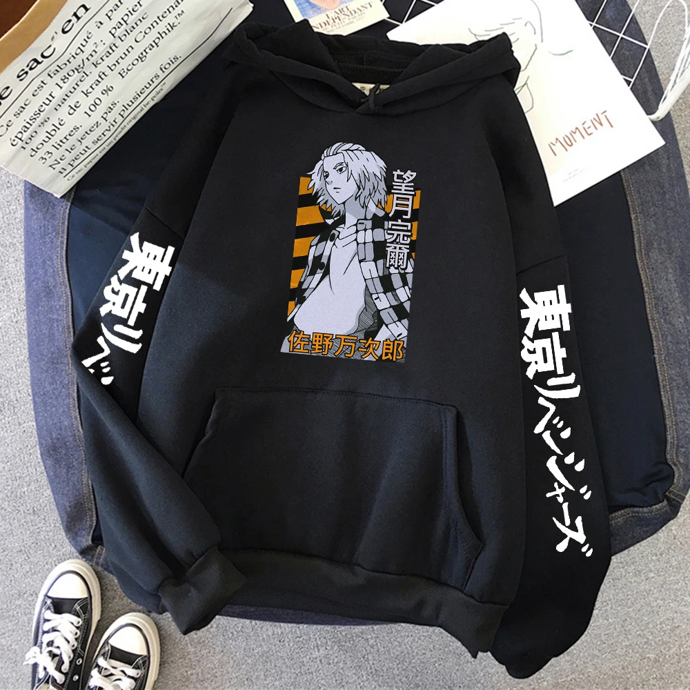 

Мужская Флисовая Толстовка Sano Manjiro (Mikey) с капюшоном с изображением Токийского мстителя, повседневная Осенняя свободная толстовка, пуловеры,...