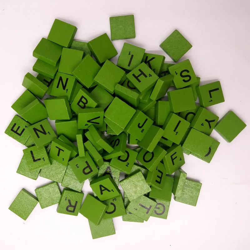 Деревянный скрэббл 100 шт./компл. деревянные буквы и цифры черного цвета цифровая