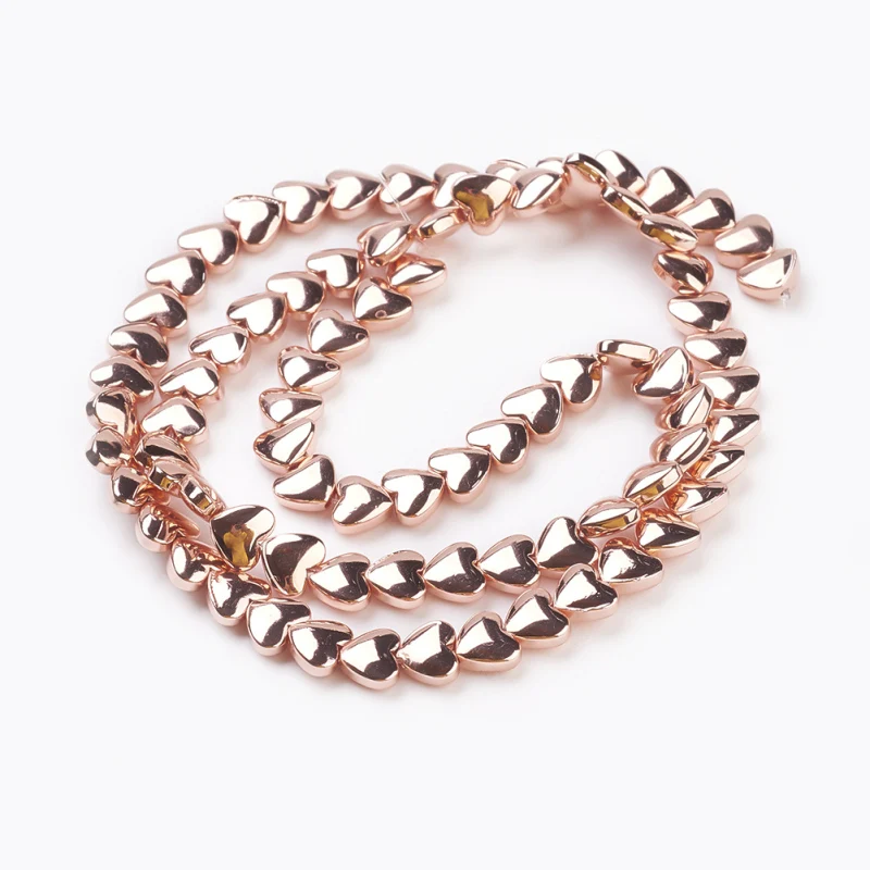 2 Strand Heart Electroplate немагнитные синтетические гематитовые бусины 5x6x3 мм отверстие: 1