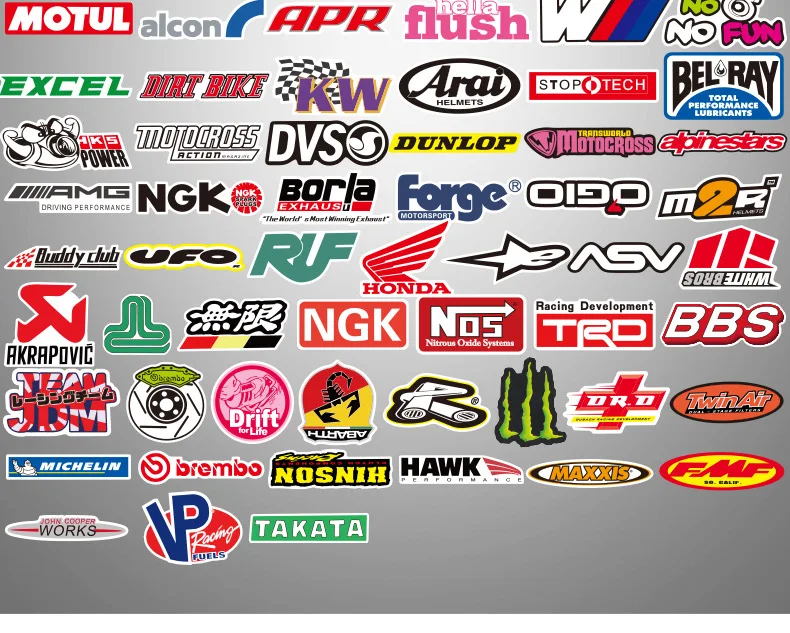 103PCS Racing Car Stickers Waterproof Sticker DIY Motocross Helmet Skateboard Bicycle Laptop PVC JDM Luggage | Дом и сад
