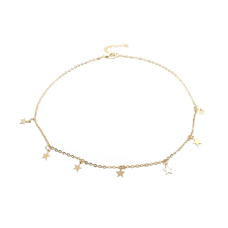 

Women Gold Color Chain Star Choker Necklace Fashion Collana Kolye Bijoux Collares Mujer Gargantilha Collier Femme