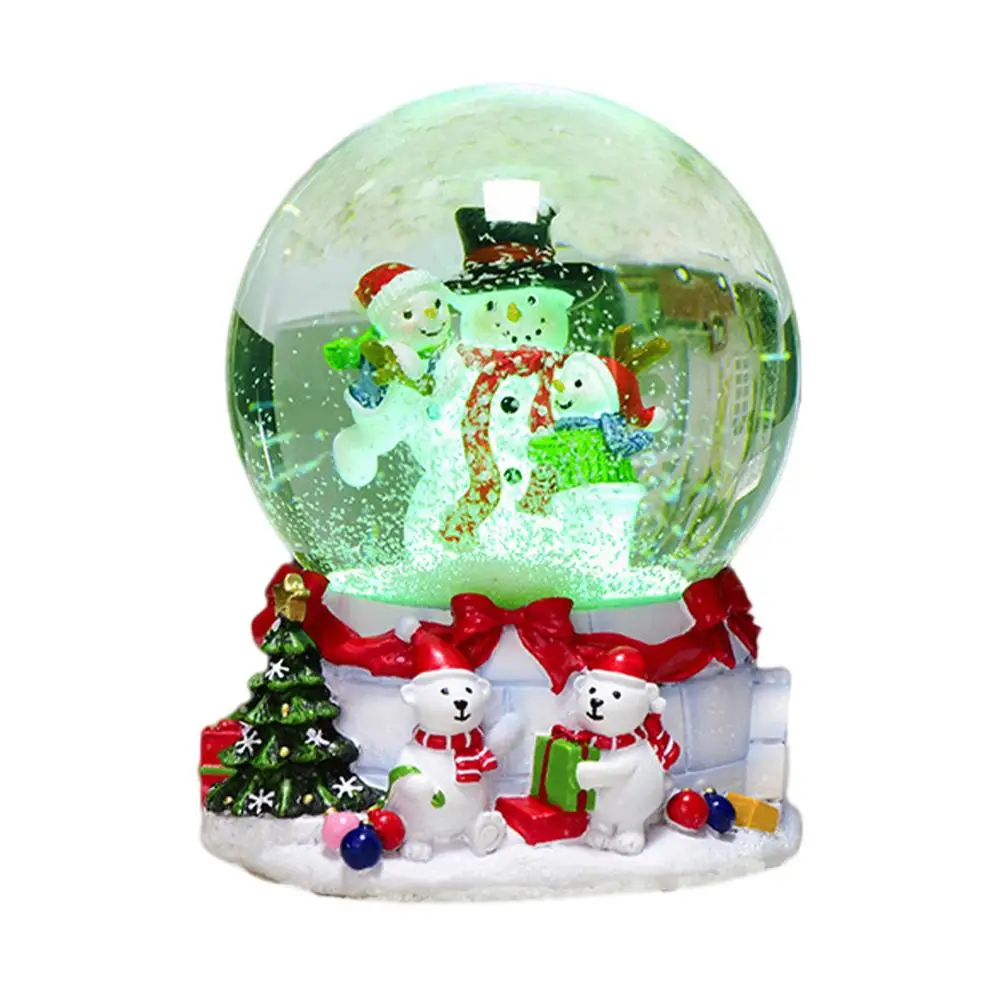 

Christmas Snowing Music Box Snowman Crystal Ball Christmas Gift Birthday Gift Colorful Light Musical Box New Years 2022 Navidad