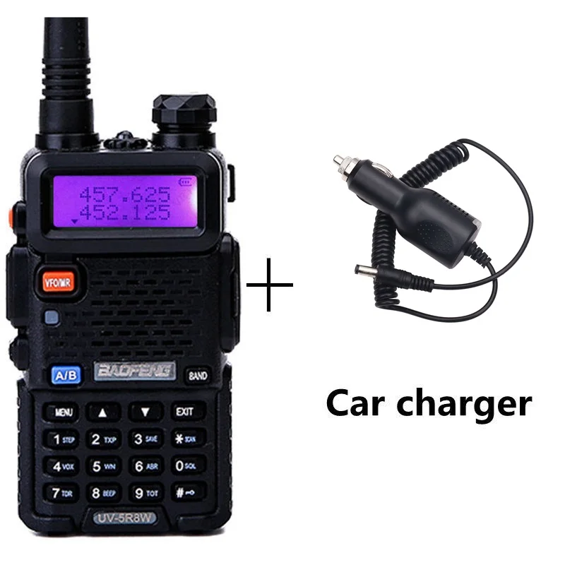 Baofeng UV-5R 8 Вт Высокая мощность Full walkie talkie двухстороннее радио 8 Вт cb портативное радио 10 км дальность pofung UV5R Охота - Цвет: add car charger