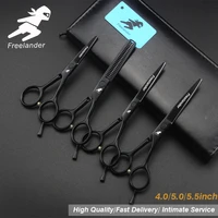 4 05 05 5 inch professional hair barber scissors set straight scissors and curved pieces hair care styling 440c japan