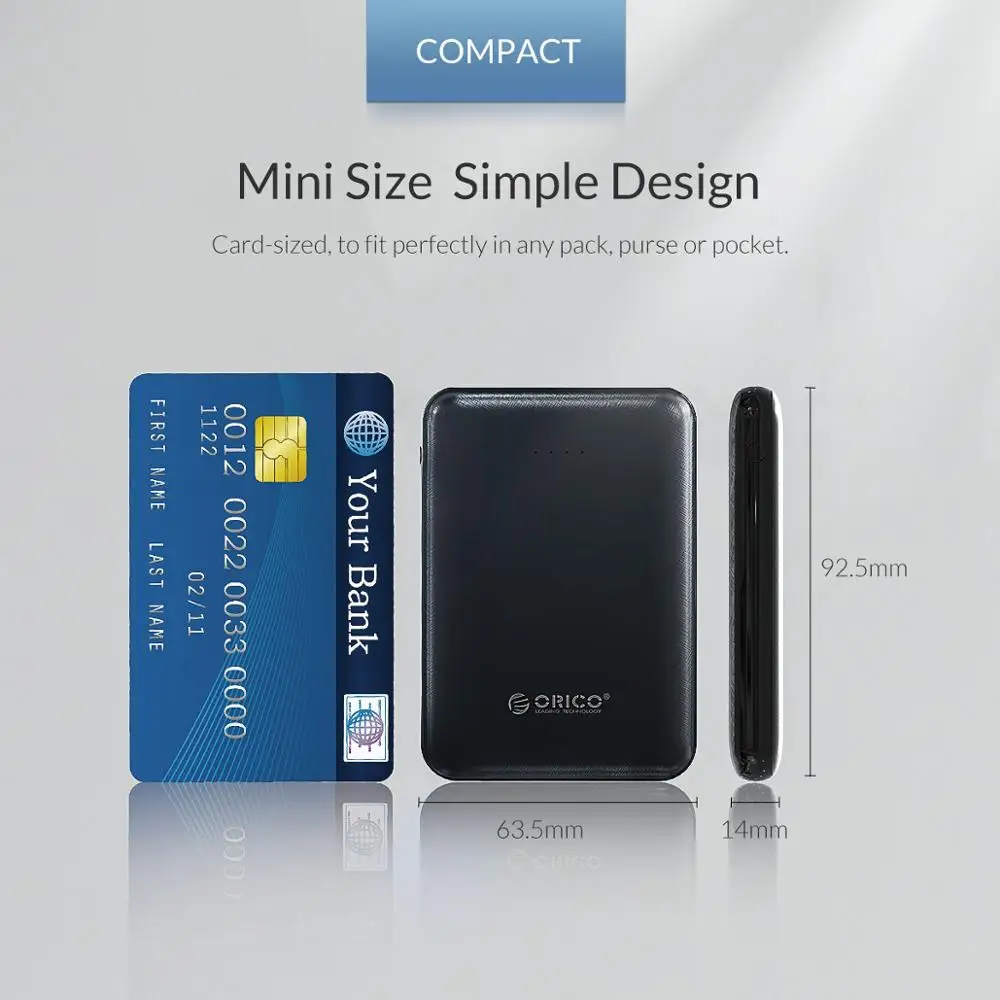 Внешний мини аккумулятор ORICO емкость 5000 мАч 2 USB разъема|Внешние аккумуляторы| |