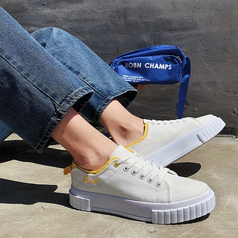 Новинка удобная обувь для весны и осени мужские парусиновые туфли мужчин