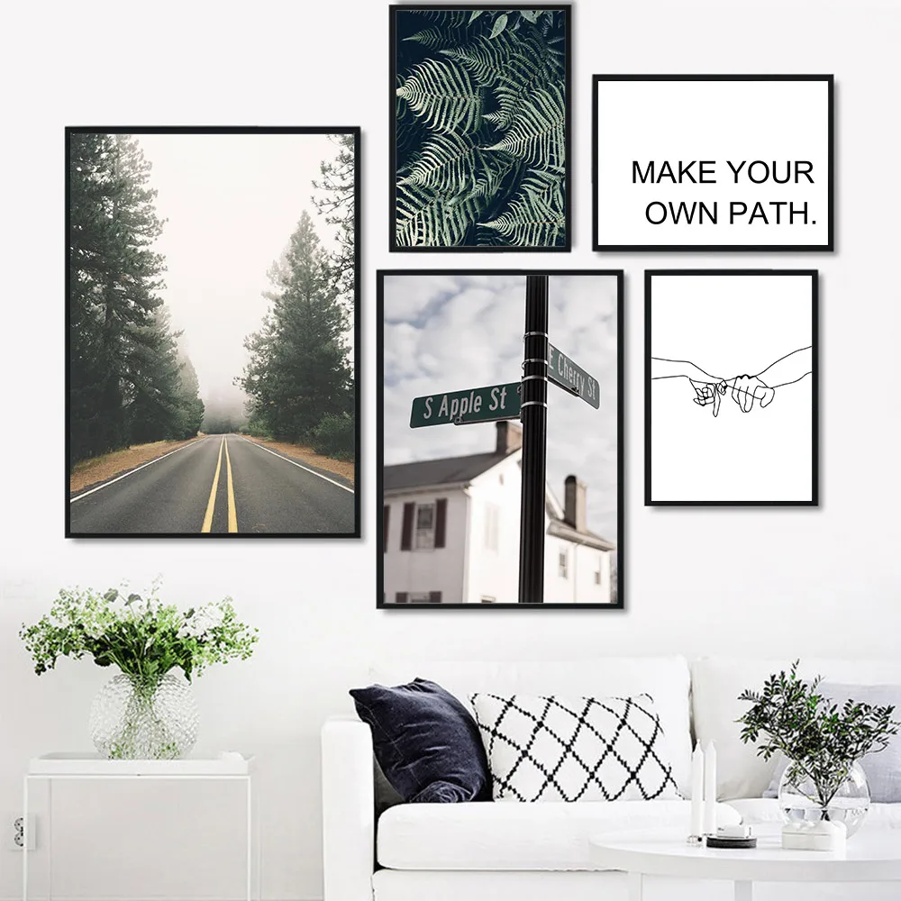 Abstract Painting Poster Quotes Posters And Prints Landscape Print Canvas Pictures Wall For Living Room | Дом и сад