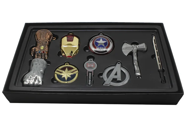 new silver Винтажные игрушки Marvel, Мстители, бесконечность, война, перчатка Таноса, бесконечность, рукавица, брелки, маска Железного человека, Халка, косплей, брелок, детский подарок - Цвет: new silver
