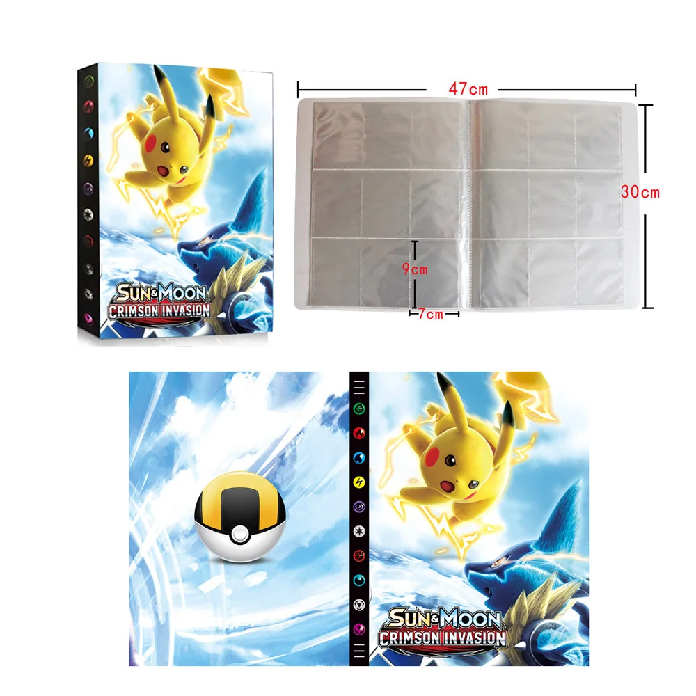 &Aacute;lbum de cartas de Pok&eacute;mon 432, carpeta de bolsillo de 9 tarjetas de dibujos animados, Pikachu, juego de mesa, mapa, Colecci&oacute;n, juguete para regalo-2