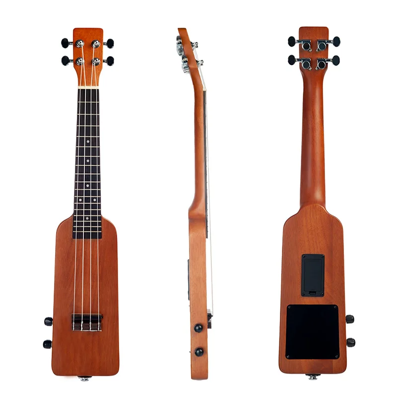 

Naomi Natural 23 Inch Okoume Electric Ukulele Ukelele Uke Kit with Gig Bag 3.5Mm o Cable Silent Electric Ukulele Concert Uke