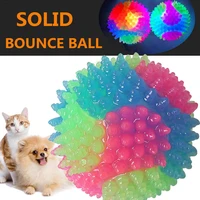 light up dog balls flashing elastic ball led molar ball glowing ball pet color light ball interactive toys for cats dog toy pet