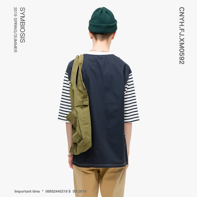 VIISHOW уличная полосатый Для мужчин футболки Марка Повседневное хлопок половина