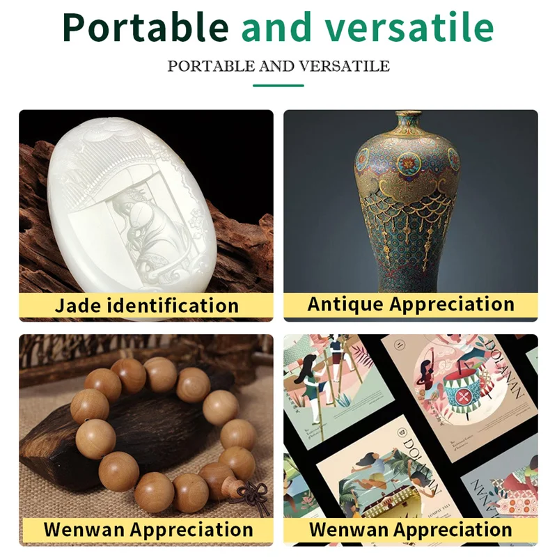 Портативная Складная лупа со светодиодной двойной линзой увеличительное стекло