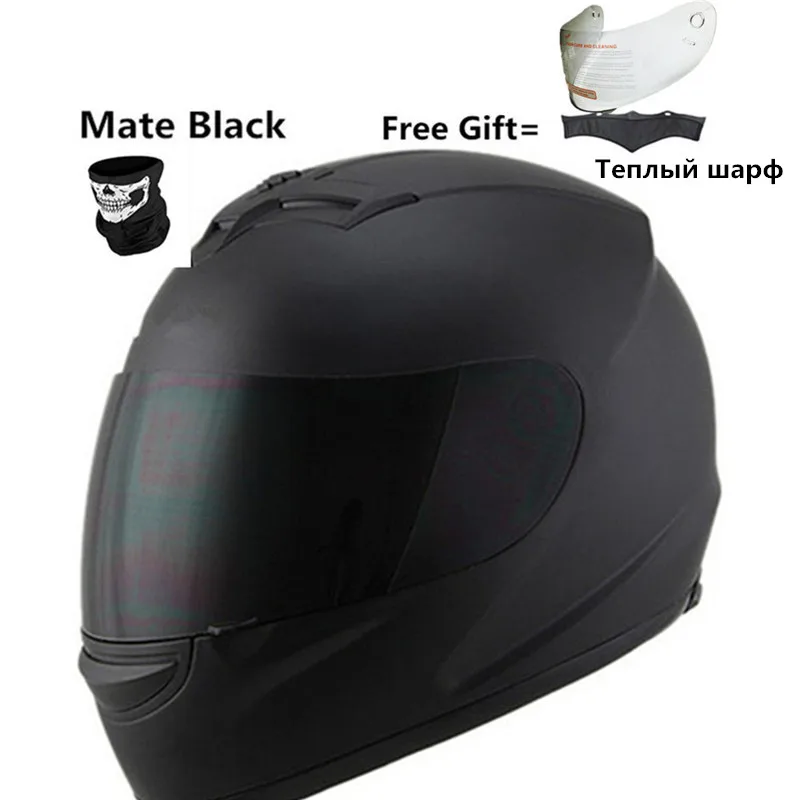 Full Face Motorcycle Helmet Vintage Motorbike Helmet Cruise Winter Helmet With Neckerchief  Dot Approved