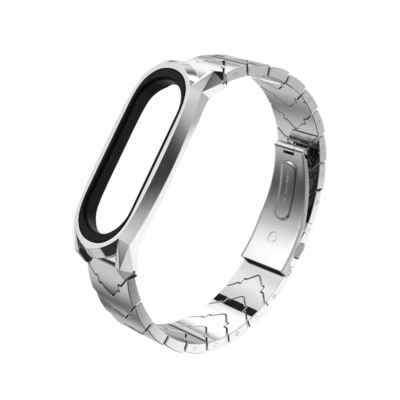 GT V style Silver Mi jobs mi band 4 металлический браслет из нержавеющей стали для Xiaomi mi Band 4 mi Band 3 ремешок Смарт-часы mi band 4 correa браслет - Цвет: GT V style Silver