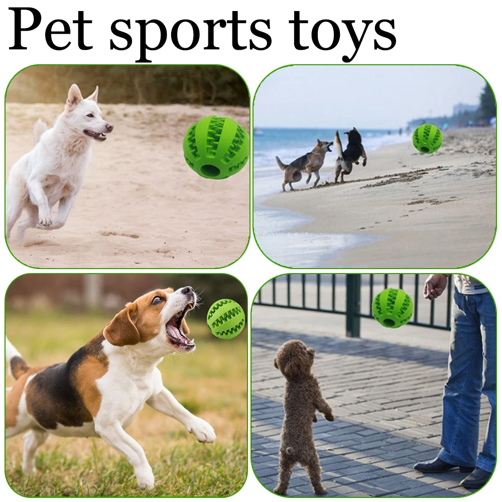

Pet Dog Chew Toy Ball Dog Tooth Cleaning Ball Super Hard Rubber Ball Toy Funny Interactive Elastic Soft Ball Dog Toys Seeyea